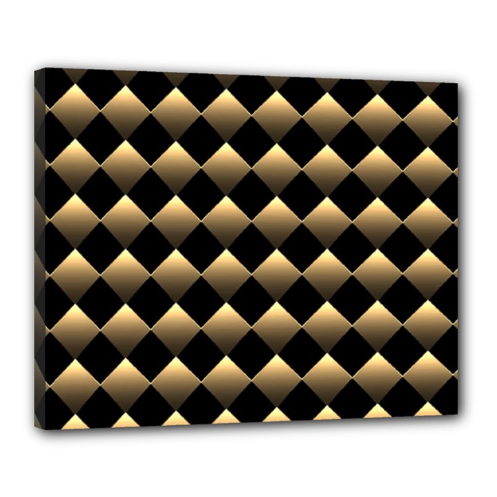 Golden-chess-board-background Canvas 20  x 16  (Stretched)