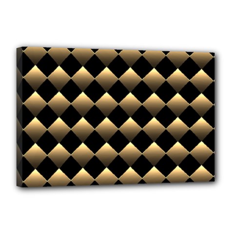 Golden-chess-board-background Canvas 18  X 12  (stretched) by Simbadda