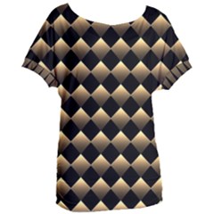 Golden-chess-board-background Women s Oversized Tee by Simbadda