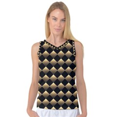 Golden-chess-board-background Women s Basketball Tank Top by Simbadda