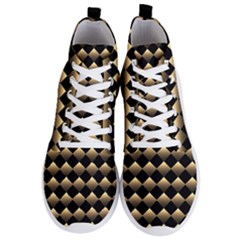 Golden-chess-board-background Men s Lightweight High Top Sneakers by Simbadda