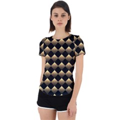 Golden-chess-board-background Back Cut Out Sport Tee by Simbadda