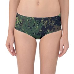 Military-background-grunge---- Mid-waist Bikini Bottoms by Simbadda