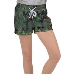 Military-background-grunge---- Women s Velour Lounge Shorts by Simbadda