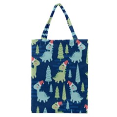 Cute-dinosaurs-animal-seamless-pattern-doodle-dino-winter-theme Classic Tote Bag by Simbadda