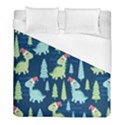 Cute-dinosaurs-animal-seamless-pattern-doodle-dino-winter-theme Duvet Cover (Full/ Double Size) View1