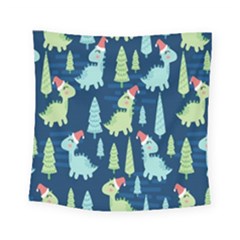 Cute-dinosaurs-animal-seamless-pattern-doodle-dino-winter-theme Square Tapestry (small) by Simbadda