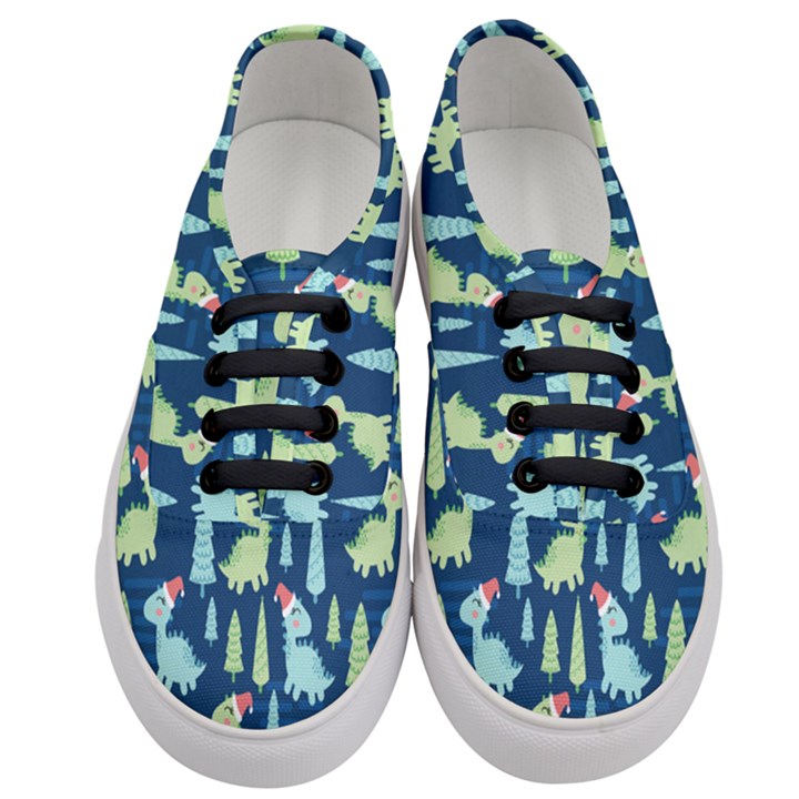 Cute-dinosaurs-animal-seamless-pattern-doodle-dino-winter-theme Women s Classic Low Top Sneakers