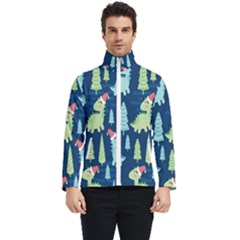 Cute-dinosaurs-animal-seamless-pattern-doodle-dino-winter-theme Men s Bomber Jacket