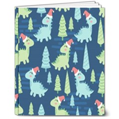 Cute-dinosaurs-animal-seamless-pattern-doodle-dino-winter-theme 8  X 10  Softcover Notebook