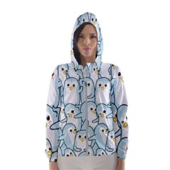 Penguins-pattern Women s Hooded Windbreaker