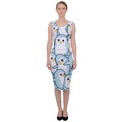 Penguins-pattern Sleeveless Pencil Dress by Simbadda