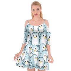 Penguins-pattern Cutout Spaghetti Strap Chiffon Dress by Simbadda