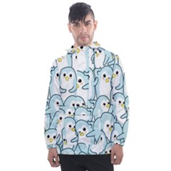 Penguins-pattern Men s Front Pocket Pullover Windbreaker