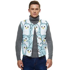 Penguins-pattern Men s Button Up Puffer Vest	