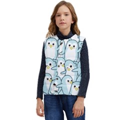 Penguins-pattern Kid s Button Up Puffer Vest	