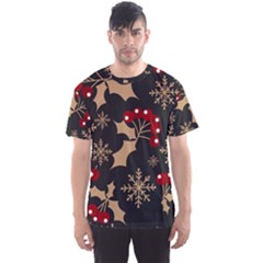 Christmas-pattern-with-snowflakes-berries Men s Sport Mesh Tee