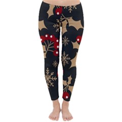 Christmas-pattern-with-snowflakes-berries Classic Winter Leggings