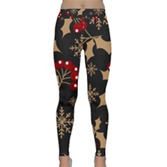 Christmas-pattern-with-snowflakes-berries Classic Yoga Leggings