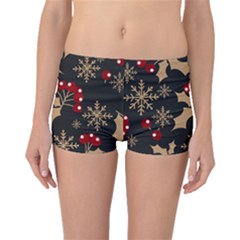 Christmas-pattern-with-snowflakes-berries Boyleg Bikini Bottoms