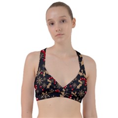 Christmas-pattern-with-snowflakes-berries Sweetheart Sports Bra