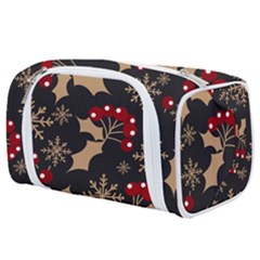 Christmas-pattern-with-snowflakes-berries Toiletries Pouch