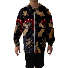 Christmas-pattern-with-snowflakes-berries Kids  Hooded Windbreaker