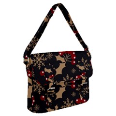 Christmas-pattern-with-snowflakes-berries Buckle Messenger Bag