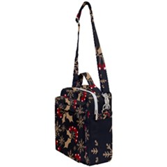 Christmas-pattern-with-snowflakes-berries Crossbody Day Bag