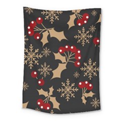 Christmas-pattern-with-snowflakes-berries Medium Tapestry