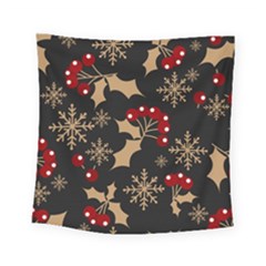 Christmas-pattern-with-snowflakes-berries Square Tapestry (small)