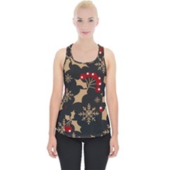 Christmas-pattern-with-snowflakes-berries Piece Up Tank Top