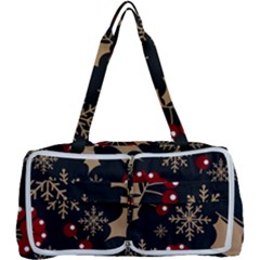 Christmas-pattern-with-snowflakes-berries Multi Function Bag