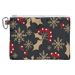 Christmas-pattern-with-snowflakes-berries Canvas Cosmetic Bag (xl)