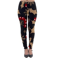 Christmas-pattern-with-snowflakes-berries Lightweight Velour Leggings