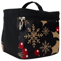 Christmas-pattern-with-snowflakes-berries Make Up Travel Bag (big)