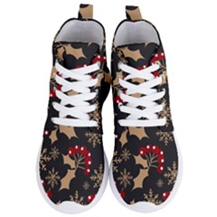 Christmas-pattern-with-snowflakes-berries Women s Lightweight High Top Sneakers