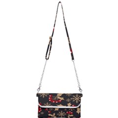 Christmas-pattern-with-snowflakes-berries Mini Crossbody Handbag