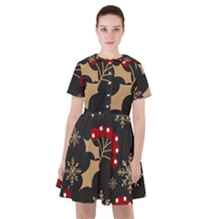 Christmas-pattern-with-snowflakes-berries Sailor Dress