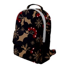 Christmas-pattern-with-snowflakes-berries Flap Pocket Backpack (large)