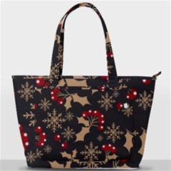 Christmas-pattern-with-snowflakes-berries Back Pocket Shoulder Bag 