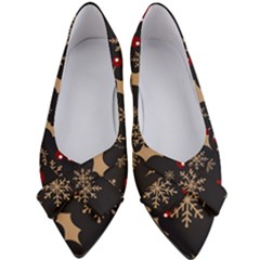 Christmas-pattern-with-snowflakes-berries Women s Bow Heels