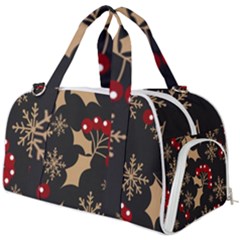 Christmas-pattern-with-snowflakes-berries Burner Gym Duffel Bag