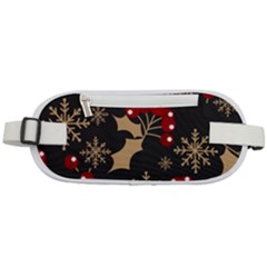 Christmas-pattern-with-snowflakes-berries Rounded Waist Pouch