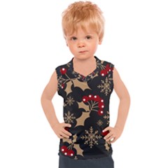 Christmas-pattern-with-snowflakes-berries Kids  Sport Tank Top