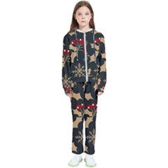 Christmas-pattern-with-snowflakes-berries Kids  Tracksuit