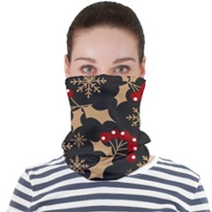 Christmas-pattern-with-snowflakes-berries Face Seamless Bandana (adult)