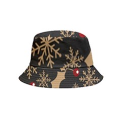 Christmas-pattern-with-snowflakes-berries Inside Out Bucket Hat (kids)