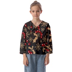 Christmas-pattern-with-snowflakes-berries Kids  Sailor Shirt