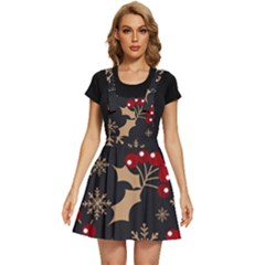 Christmas-pattern-with-snowflakes-berries Apron Dress